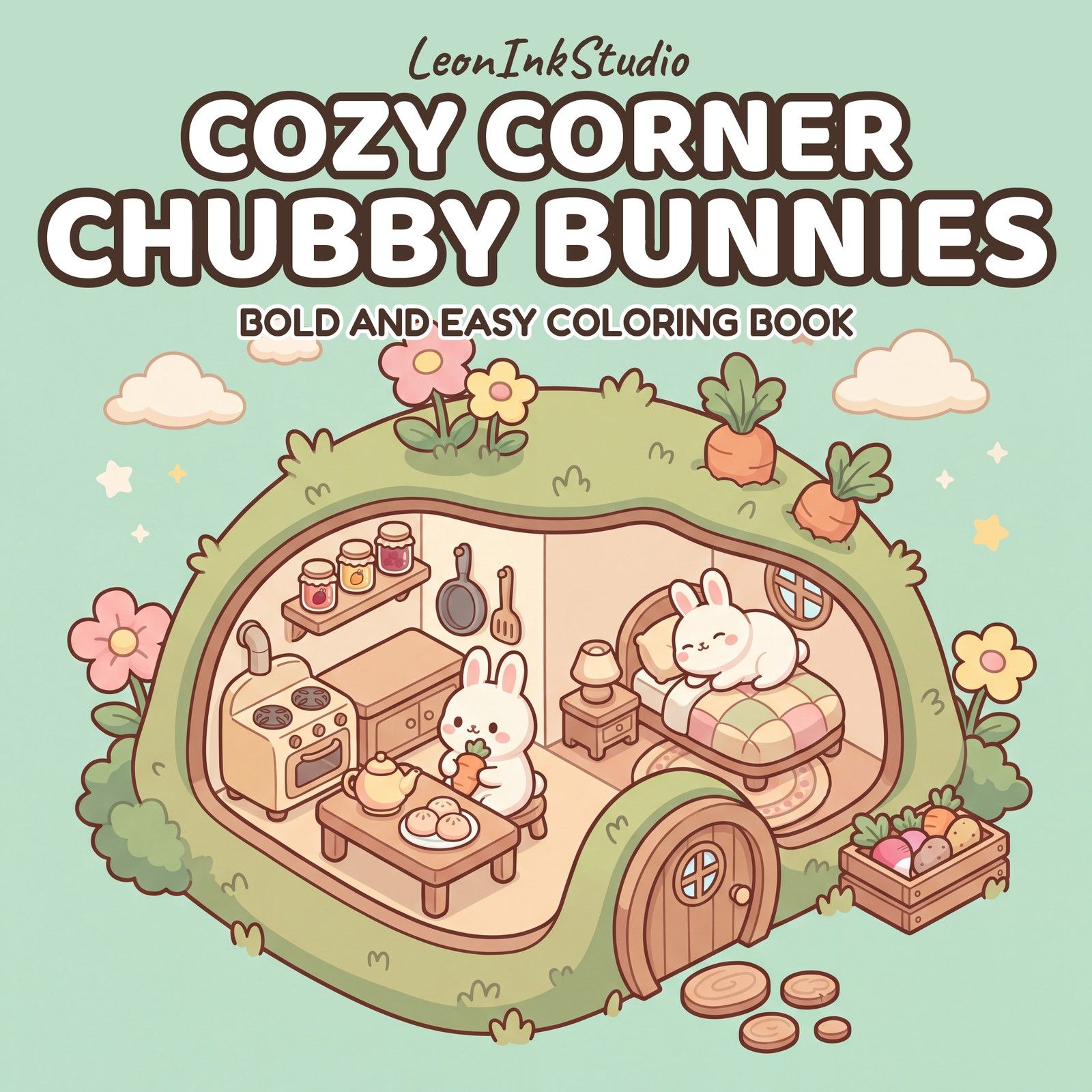 Cozy Corner Chubby Bunnies coloring book cover