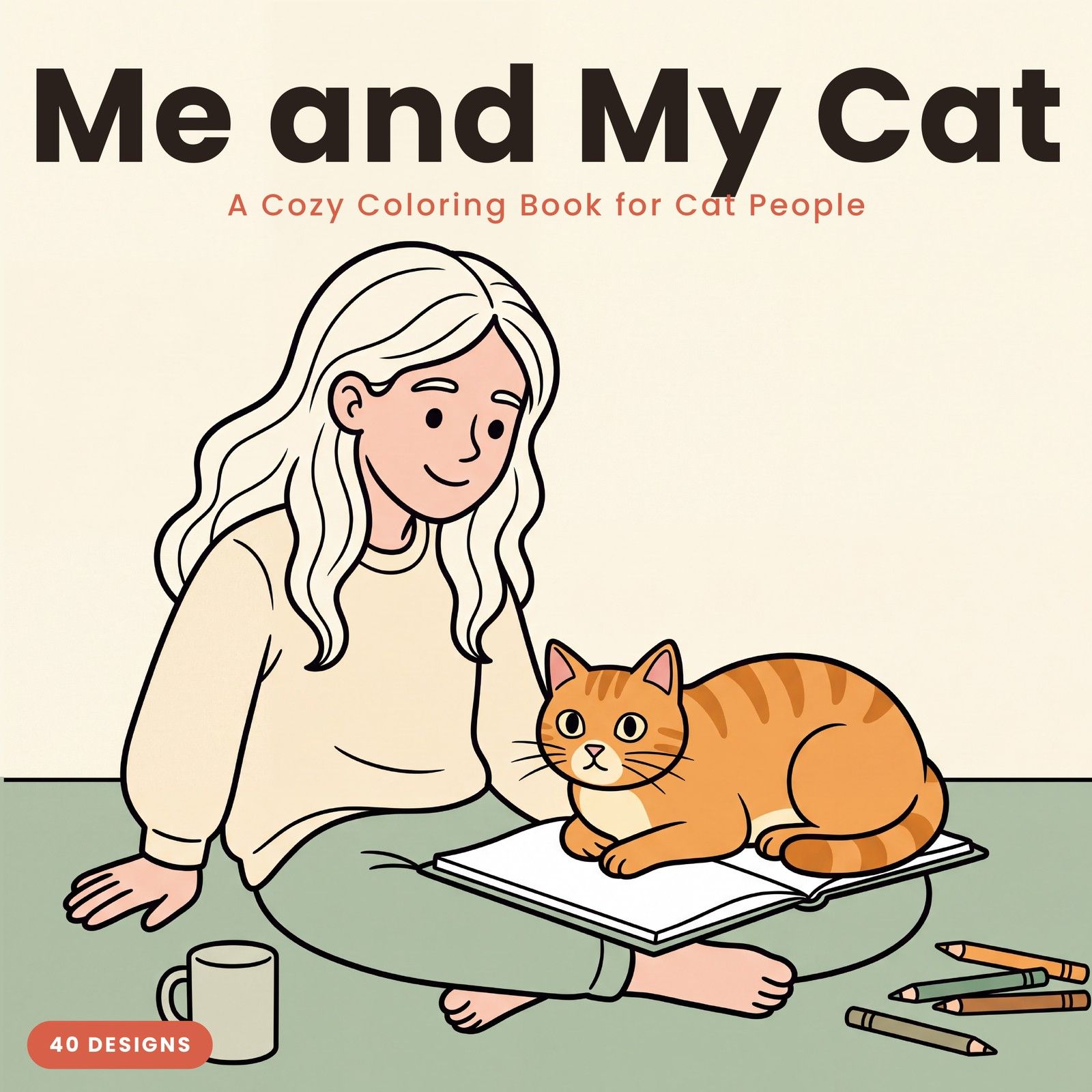 Me and My Cat coloring book cover