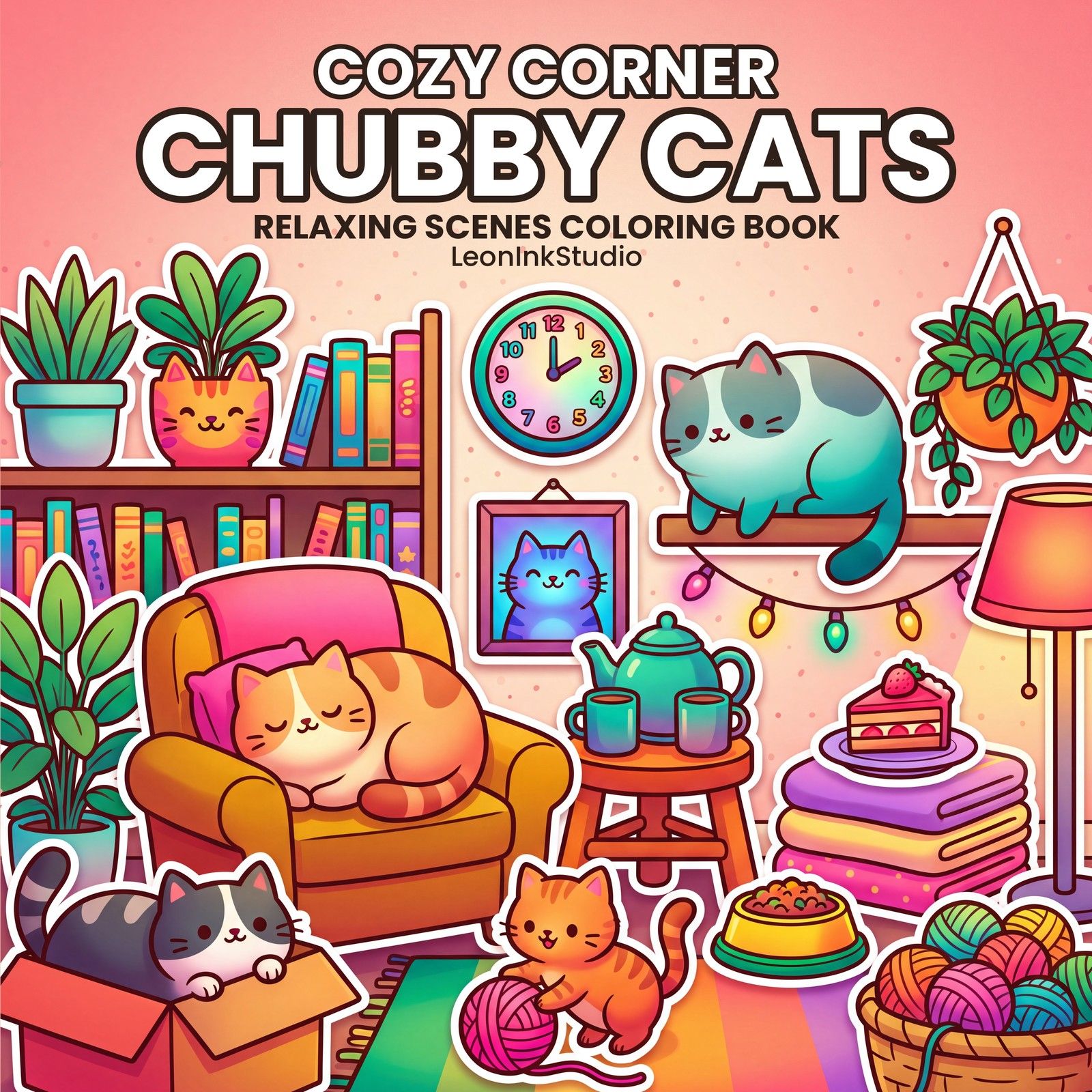 Cozy Corner Chubby Cats coloring book cover