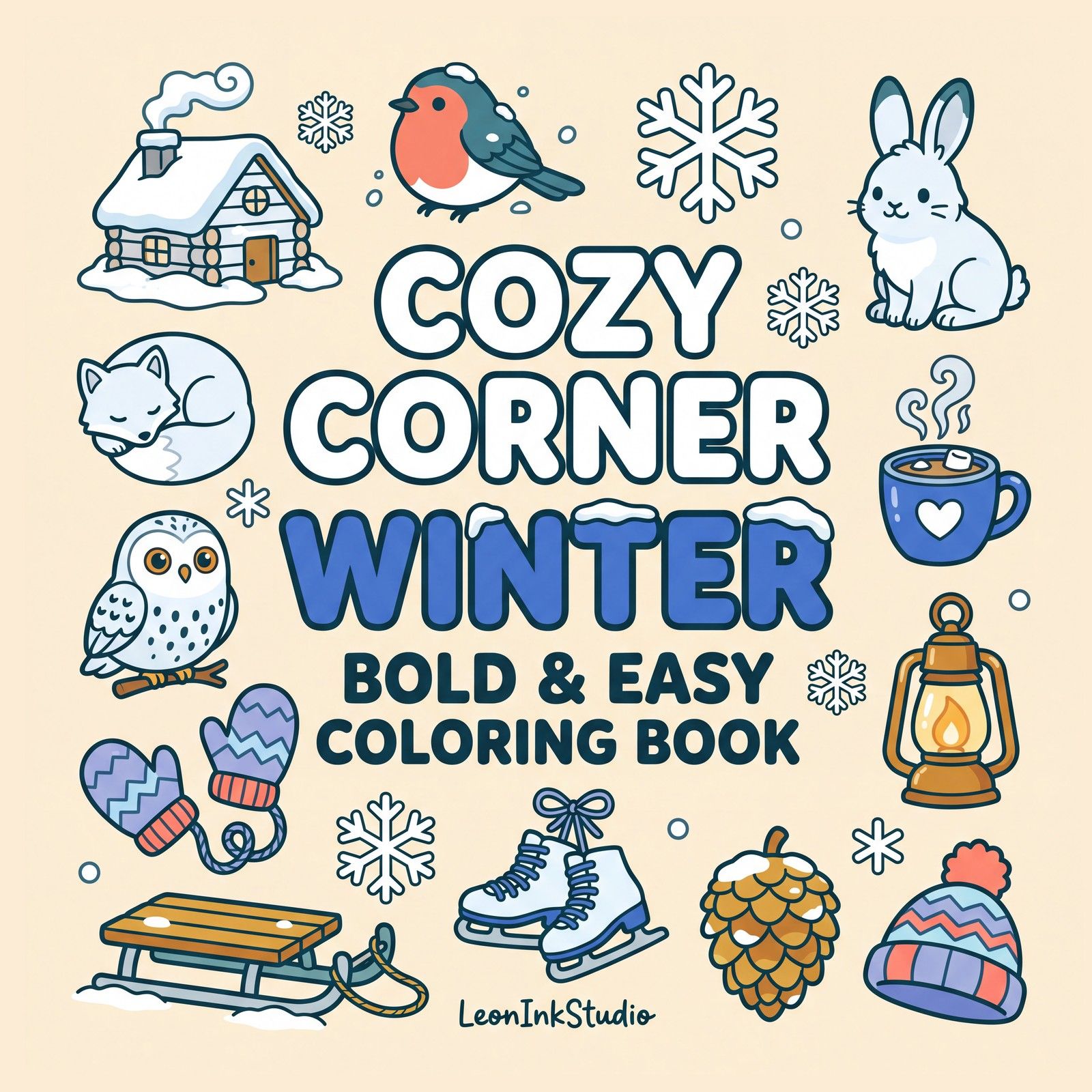 Cozy Corner Winter coloring book cover